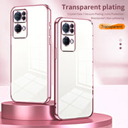 For OPPO Reno7 Pro Transparent Plating Fine Hole Phone Case(Green)