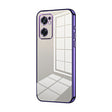For OPPO Reno7 SE Transparent Plating Fine Hole Phone Case(Purple) - OPPO Cases by PMC TechLife | Online Shopping South Africa | PMC TechLife | Buy Now Pay Later Mobicred