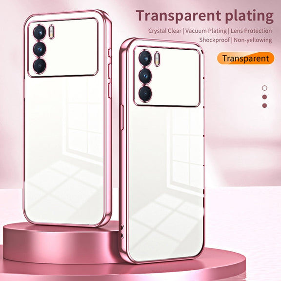 For OPPO K9 Pro Transparent Plating Fine Hole Phone Case(Gold)