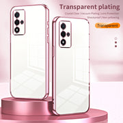 For OPPO A93s 5G Transparent Plating Fine Hole Phone Case(Silver)