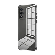 For OPPO A93s 5G Transparent Plating Fine Hole Phone Case(Black)