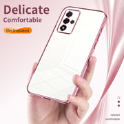 For OPPO A93s 5G Transparent Plating Fine Hole Phone Case(Black)