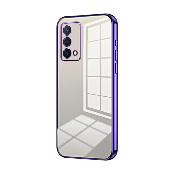For OPPO K9 Transparent Plating Fine Hole Phone Case(Purple)