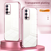 For OPPO K9 Transparent Plating Fine Hole Phone Case(Pink)