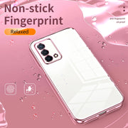 For OPPO K9 Transparent Plating Fine Hole Phone Case(Blue)