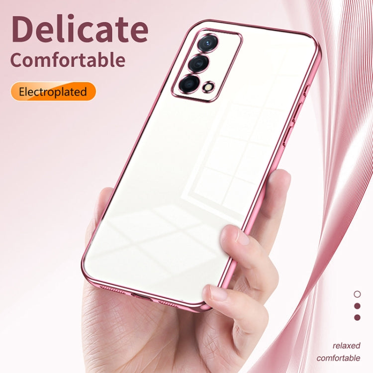 For OPPO K9 Transparent Plating Fine Hole Phone Case(Green)
