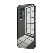 For OPPO Reno5 Pro+ Transparent Plating Fine Hole Phone Case(Black)
