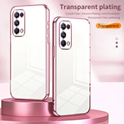 For OPPO Reno5 Pro Transparent Plating Fine Hole Phone Case(Blue)