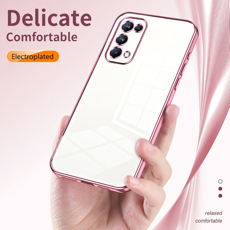 For OPPO Reno5 Pro Transparent Plating Fine Hole Phone Case(Green)