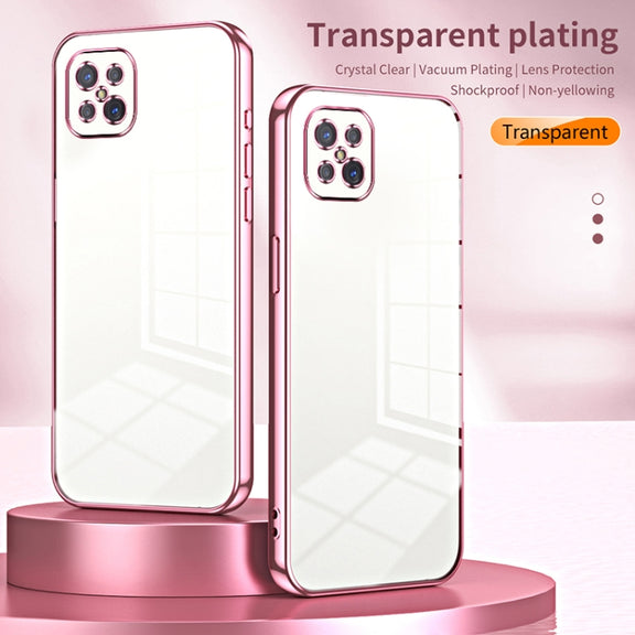 For OPPO A92s / Reno4 Z 5G Transparent Plating Fine Hole Phone Case(Purple)