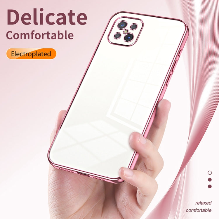 For OPPO A92s / Reno4 Z 5G Transparent Plating Fine Hole Phone Case(Purple)