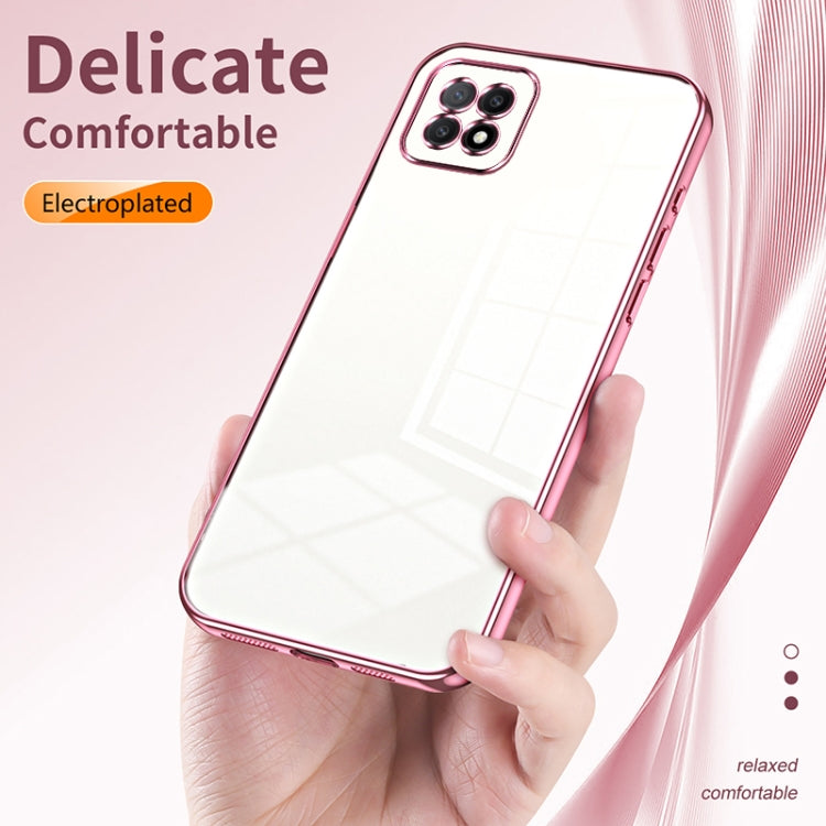 For OPPO A72 5G / A73 5G Transparent Plating Fine Hole Phone Case(Black)