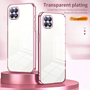For OPPO Reno4 SE Transparent Plating Fine Hole Phone Case(Black)