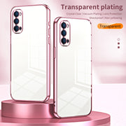 For OPPO Reno4 Transparent Plating Fine Hole Phone Case(Green)