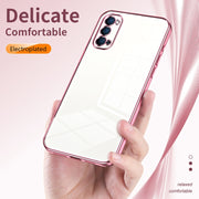 For OPPO Reno4 Transparent Plating Fine Hole Phone Case(Green)