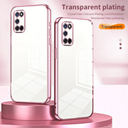 For OPPO A52 / A72 / A92 Transparent Plating Fine Hole Phone Case(Blue)