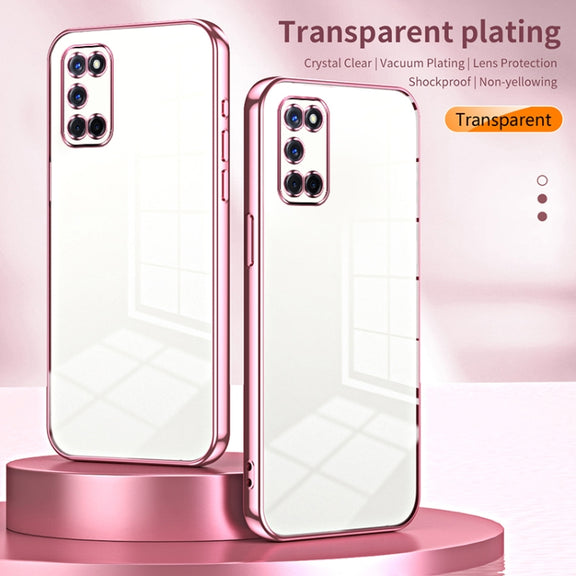 For OPPO A52 / A72 / A92 Transparent Plating Fine Hole Phone Case(Green)