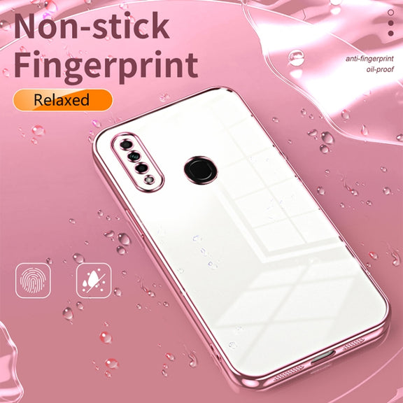 For OPPO A8 / A31 2020 Transparent Plating Fine Hole Phone Case(Black)