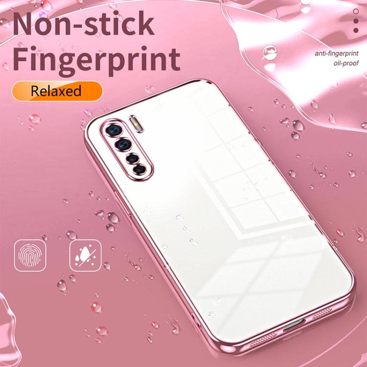 For OPPO A91 Transparent Plating Fine Hole Phone Case(Silver)