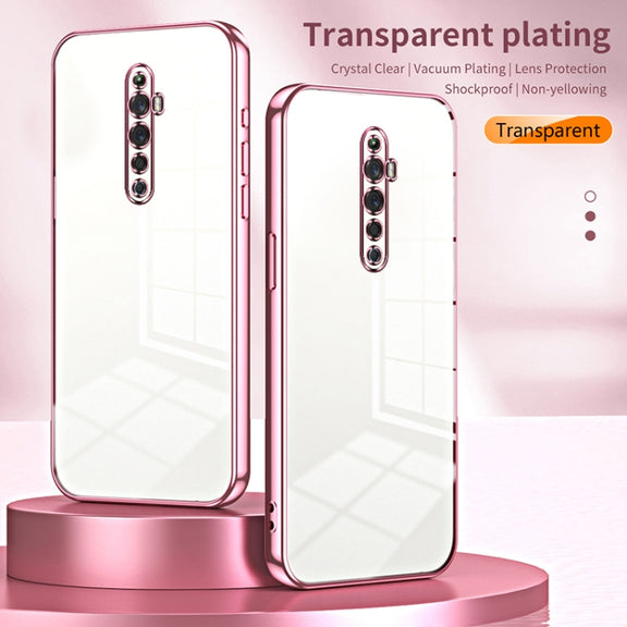 For OPPO Reno2 Z / Reno2 F Transparent Plating Fine Hole Phone Case(Gold)
