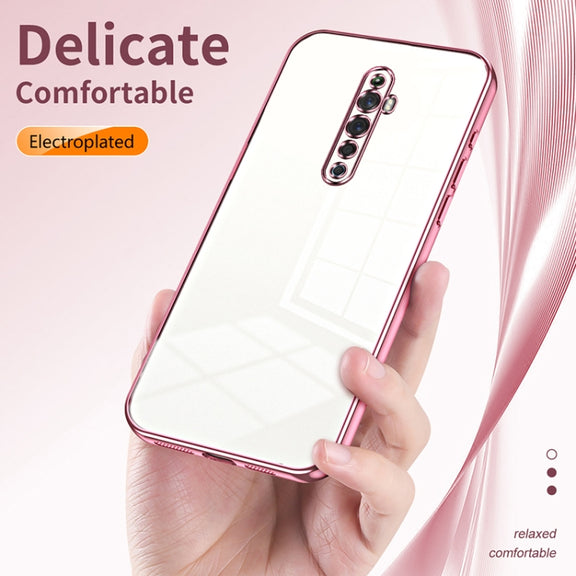 For OPPO Reno2 Z / Reno2 F Transparent Plating Fine Hole Phone Case(Silver)