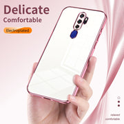 For OPPO A11x / A9 2020 Transparent Plating Fine Hole Phone Case(Silver)