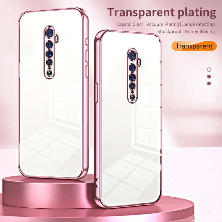 For OPPO Reno2 Transparent Plating Fine Hole Phone Case(Gold)