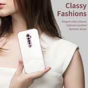 For OPPO Reno2 Transparent Plating Fine Hole Phone Case(Blue)