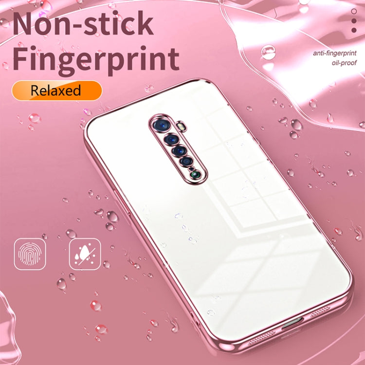 For OPPO Reno2 Transparent Plating Fine Hole Phone Case(Transparent)