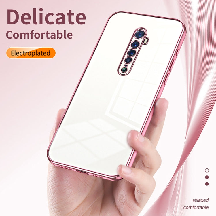 For OPPO Reno2 Transparent Plating Fine Hole Phone Case(Transparent)