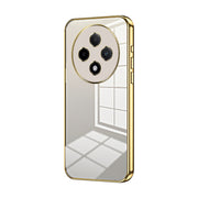 For OPPO A3 Pro Transparent Plating Fine Hole Phone Case(Gold)