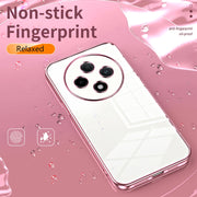 For OPPO A3 Pro Transparent Plating Fine Hole Phone Case(Blue)