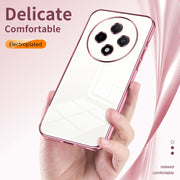 For OPPO A3 Pro Transparent Plating Fine Hole Phone Case(Blue)