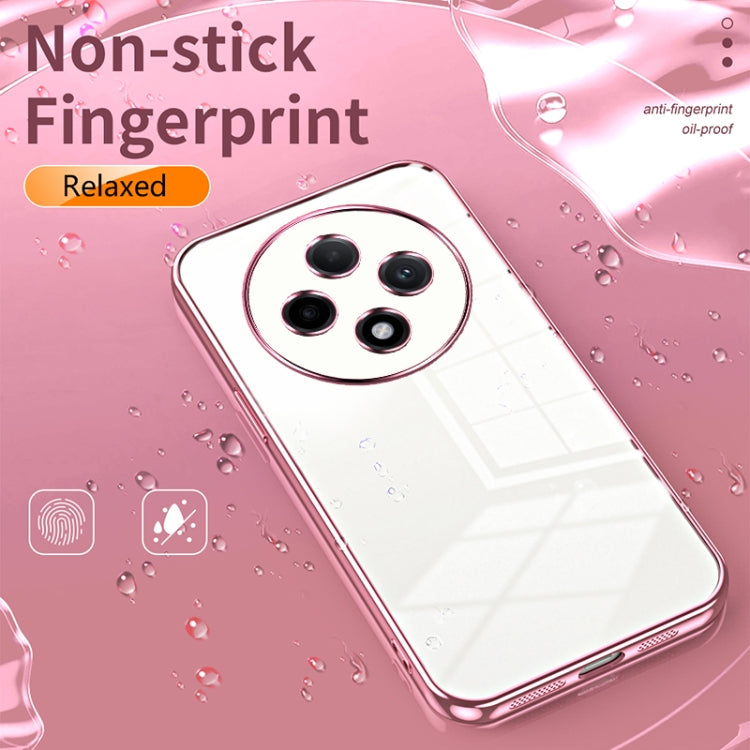 For OPPO A3 Pro Transparent Plating Fine Hole Phone Case(Green)