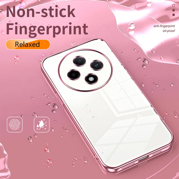 For OPPO A3 Pro Transparent Plating Fine Hole Phone Case(Green)