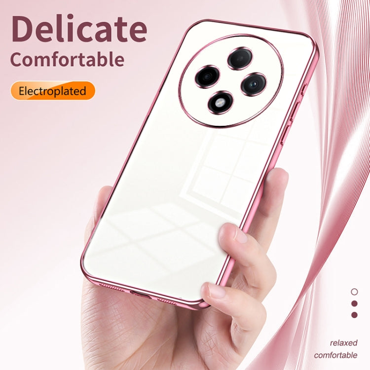 For OPPO A3 Pro Transparent Plating Fine Hole Phone Case(Silver)