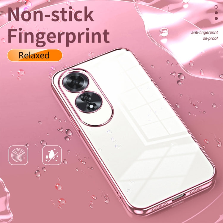 For OPPO A60 Transparent Plating Fine Hole Phone Case(Green)