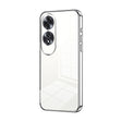 For OPPO A60 Transparent Plating Fine Hole Phone Case(Silver) - OPPO Cases by PMC TechLife | Online Shopping South Africa | PMC TechLife | Buy Now Pay Later Mobicred
