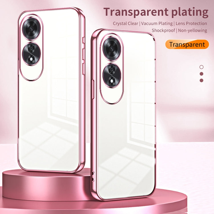For OPPO A60 Transparent Plating Fine Hole Phone Case(Silver)