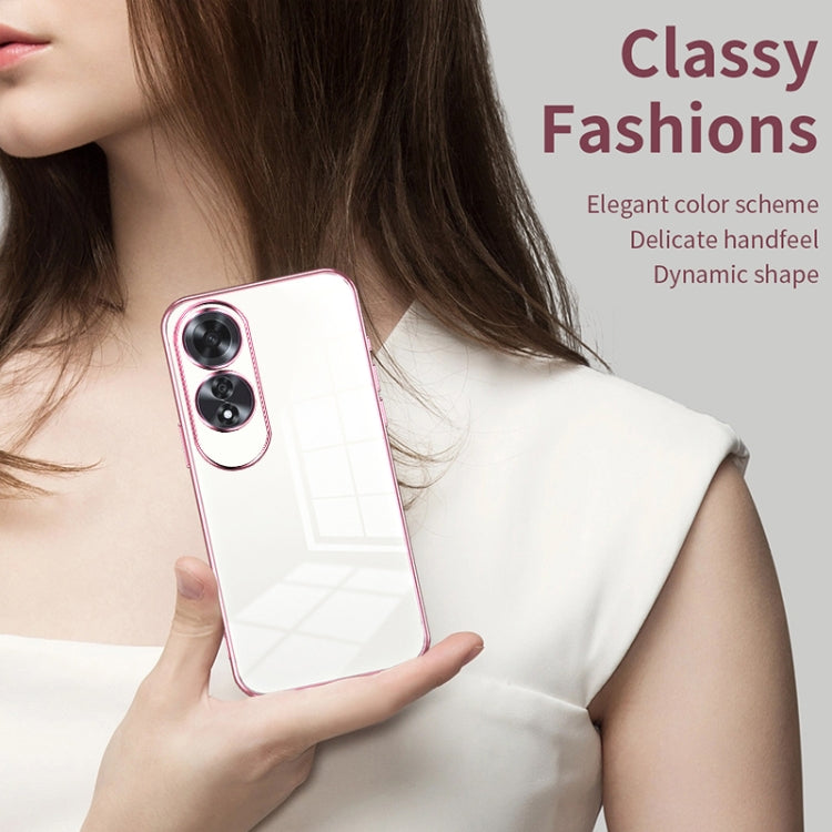 For OPPO A60 Transparent Plating Fine Hole Phone Case(Silver)