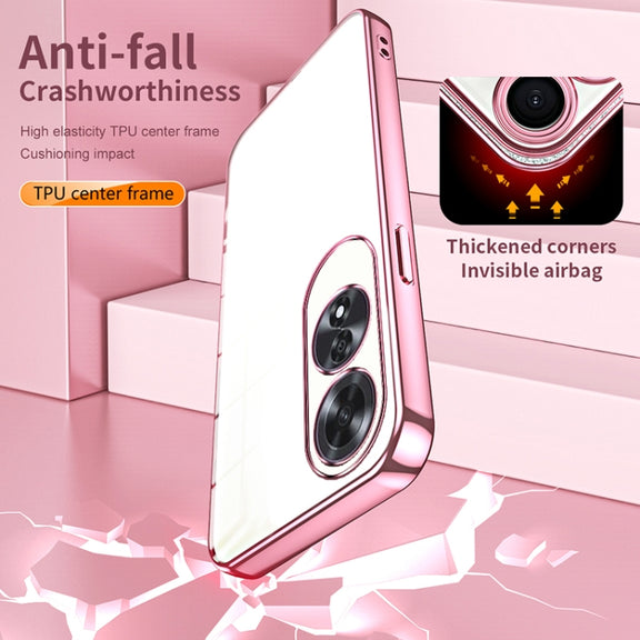 For OPPO A60 Transparent Plating Fine Hole Phone Case(Silver)
