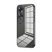 For OPPO A60 Transparent Plating Fine Hole Phone Case(Black)
