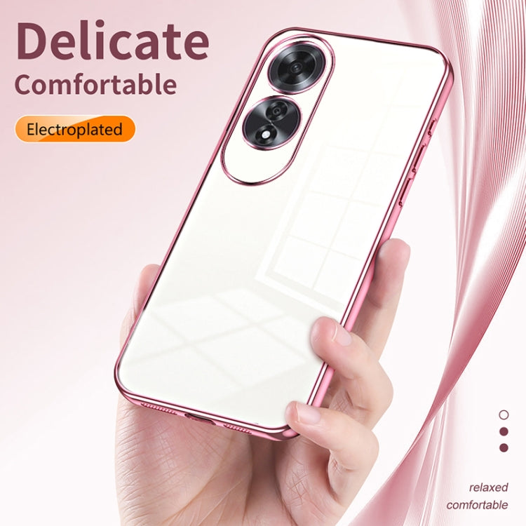For OPPO A60 Transparent Plating Fine Hole Phone Case(Black)