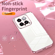 For Xiaomi 14 Transparent Plating Fine Hole Phone Case(Purple)