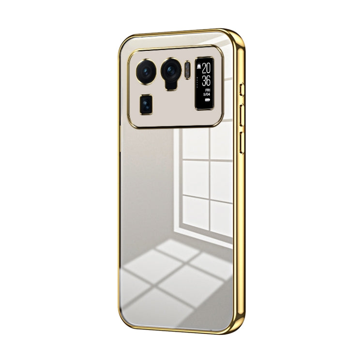 For Xiaomi Mi 11 Ultra Transparent Plating Fine Hole Phone Case(Gold)