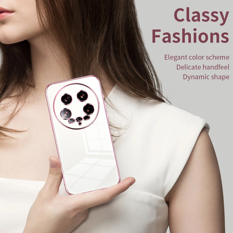 For Xiaomi 14 Ultra Transparent Plating Fine Hole Phone Case(Black)
