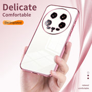 For Xiaomi 14 Ultra Transparent Plating Fine Hole Phone Case(Black)