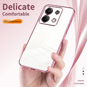 For Xiaomi Redmi Note 13 5G Transparent Plating Fine Hole Phone Case(Gold)