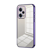 For Xiaomi Redmi Note 12 Pro 5G Transparent Plating Fine Hole Phone Case(Purple)