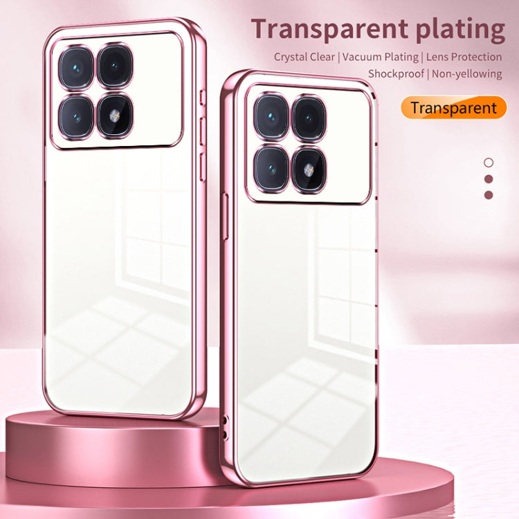 For Xiaomi Redmi K70 Ultra Transparent Plating Fine Hole Phone Case(Black)